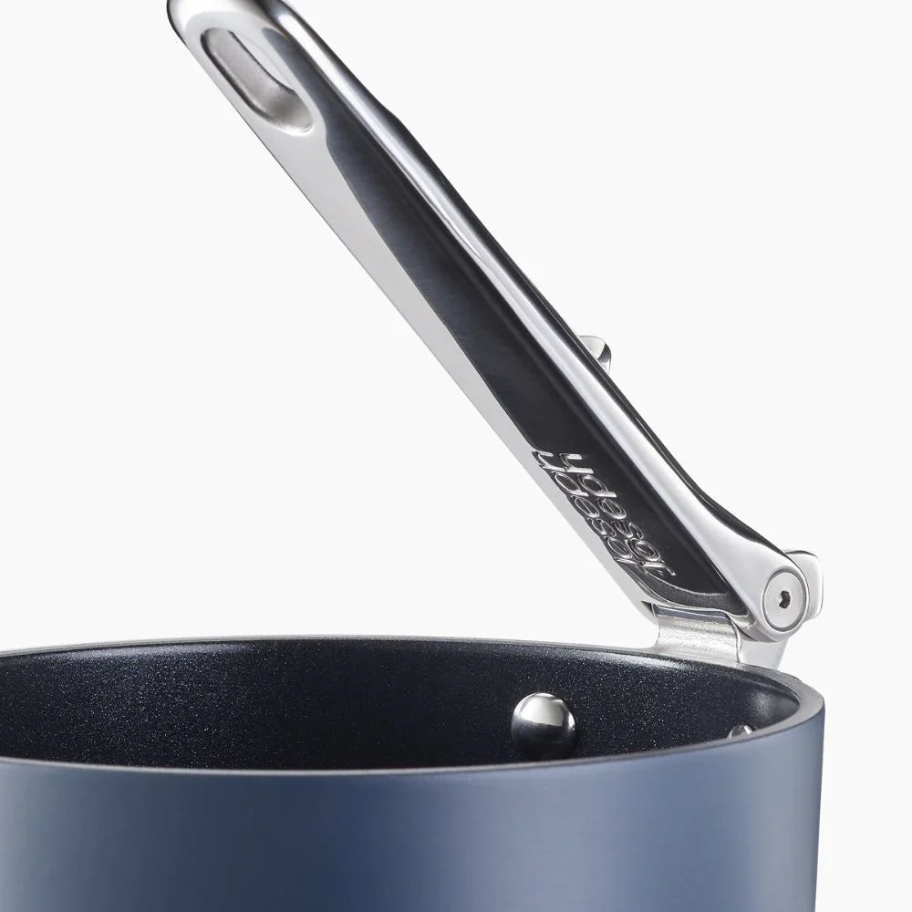 Joseph   Joseph   Space   Folding   Handle   Ceramic   Non-stick   15cm   Blue   Saucepan   &   Lid