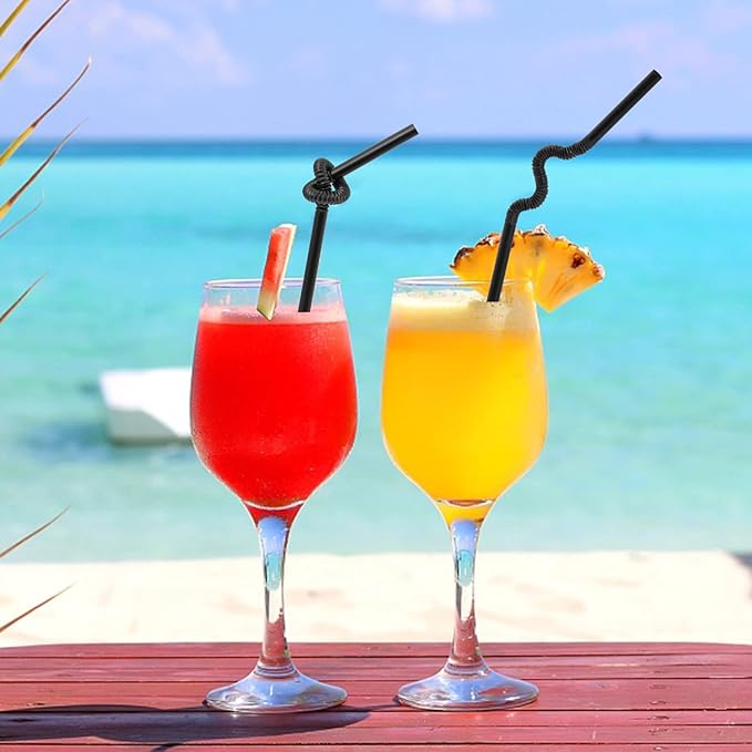 100-Pieces, Flexible Plastic Bendable Bendy Straws, Disposable Drinking Straws, Perfect for Home and Parties - Medaid International