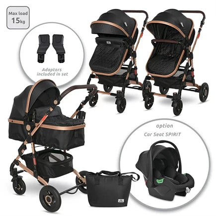 Lorelli - Baby Stroller - Alba Premium Set 3in1 - (NEW) - Black - Travel System
