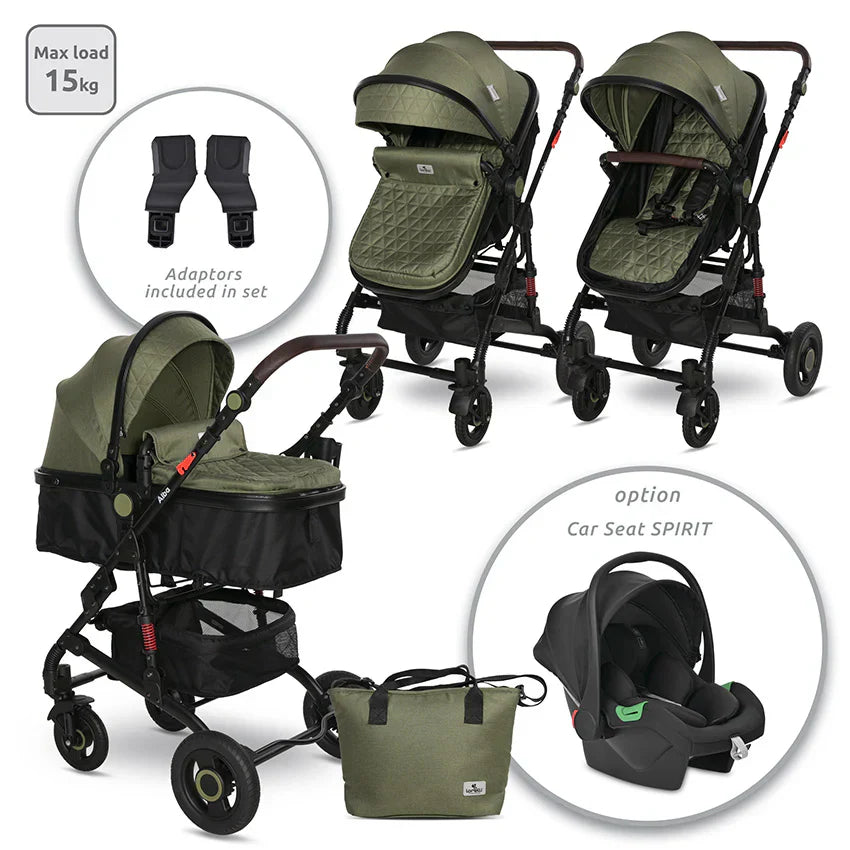 Lorelli - Baby Stroller - Alba Premium Set 3in1 - (NEW) - Loden Green - Travel System