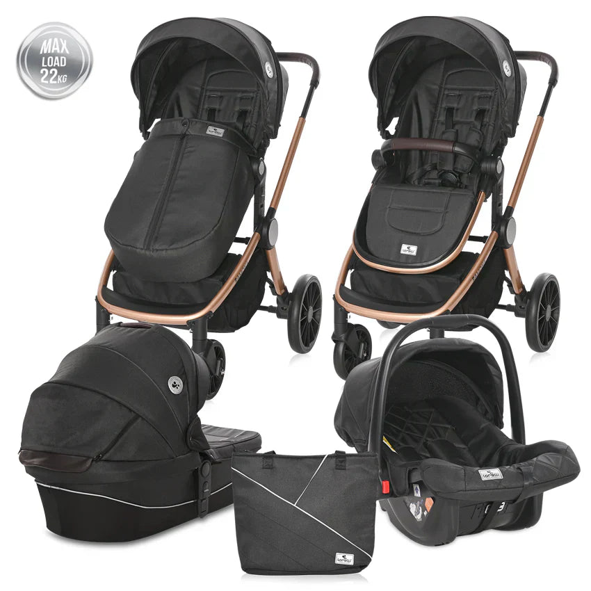 Lorelli - Combi Ramona Stroller Travel System 3in1 - Black