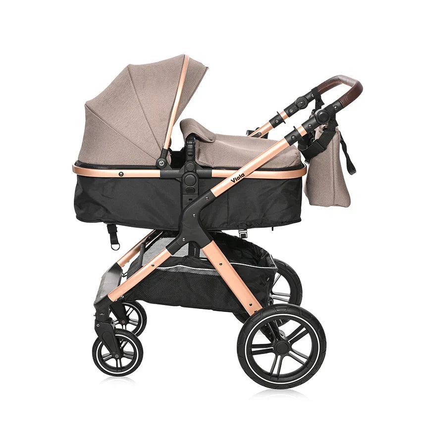 Lorelli - Baby Stroller - Viola 3in1 With Transformable Seat - Beige - Travel System