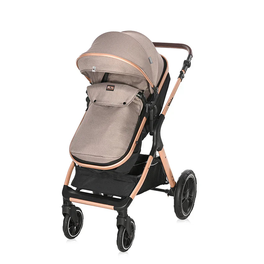Lorelli - Baby Stroller - Viola 3in1 With Transformable Seat - Beige - Travel System
