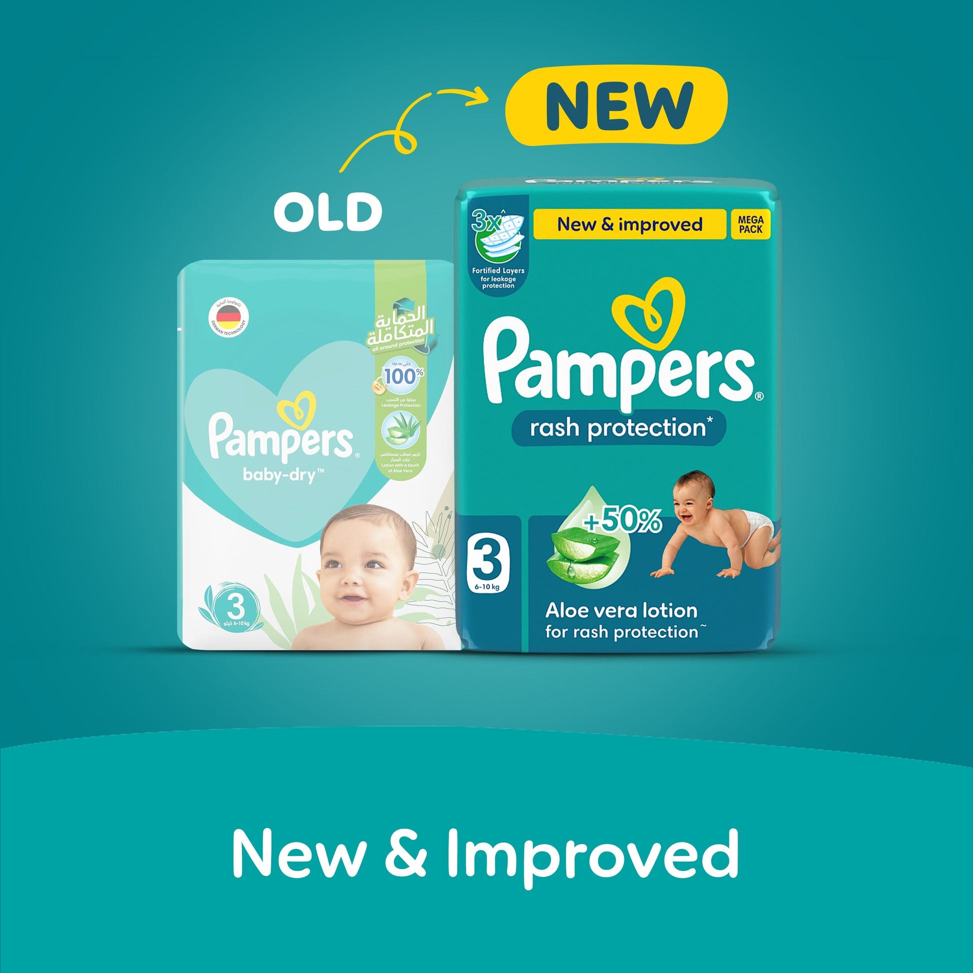 Pampers Rash Protection Taped Diapers, Size 3, 84 Count - Medaid International