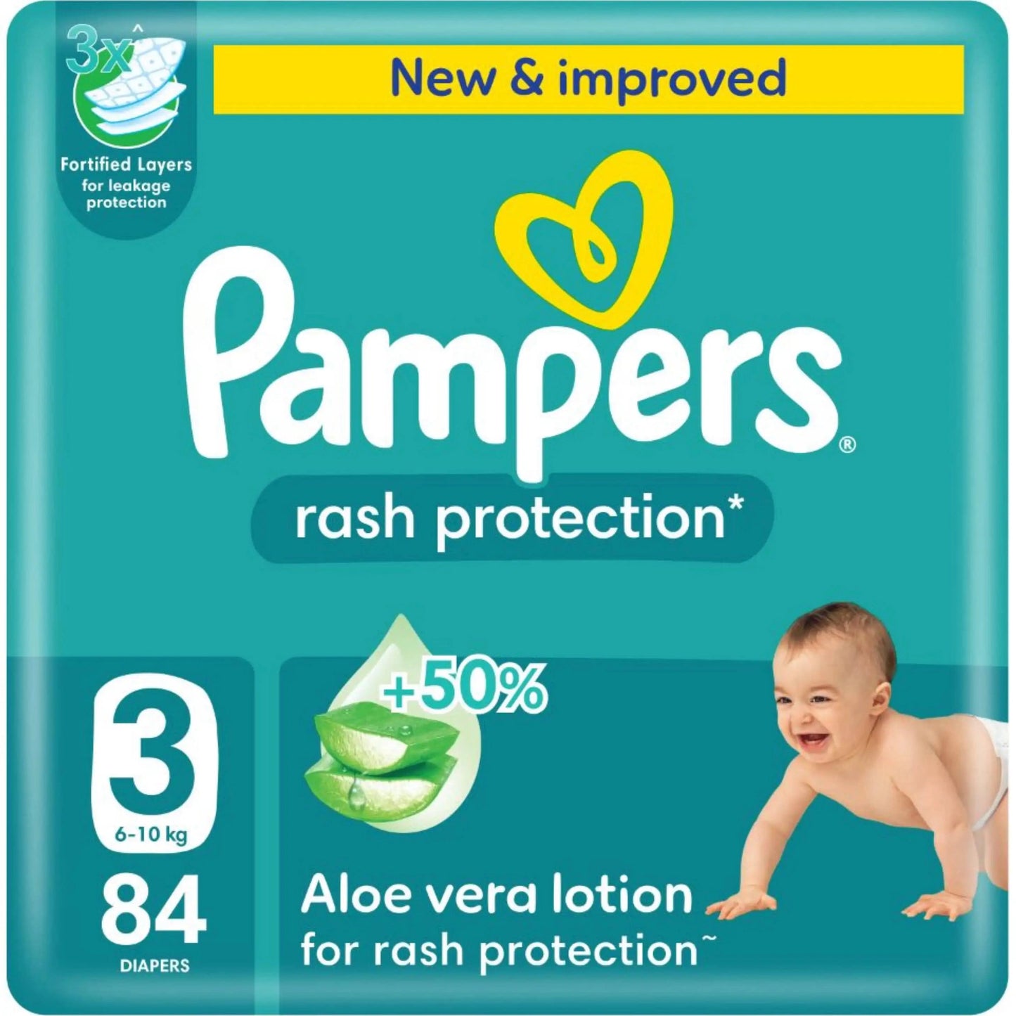 Pampers Rash Protection Taped Diapers, Size 3, 84 Count - Medaid International
