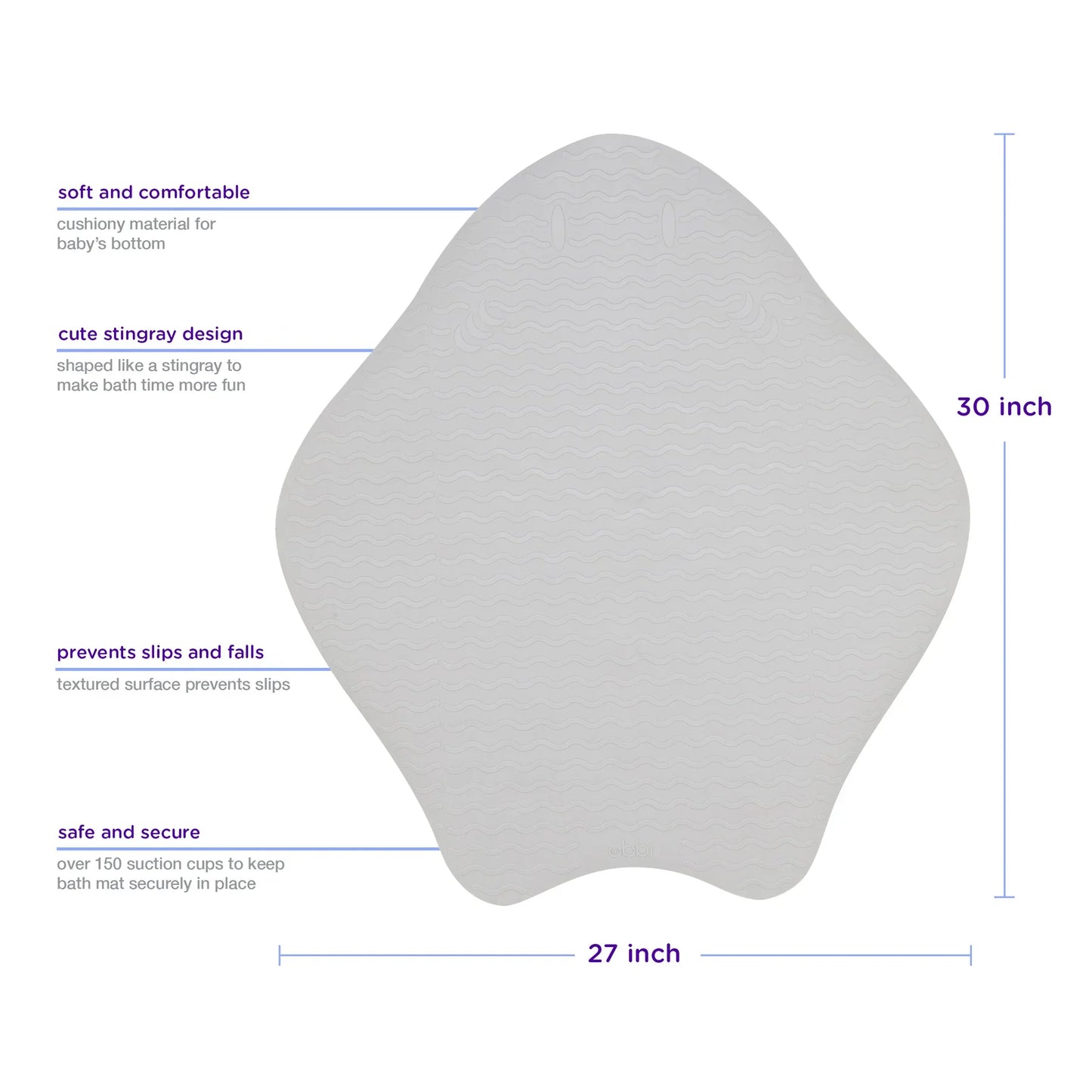 Ubbi - Bath Mat - Stingray - Bath Time