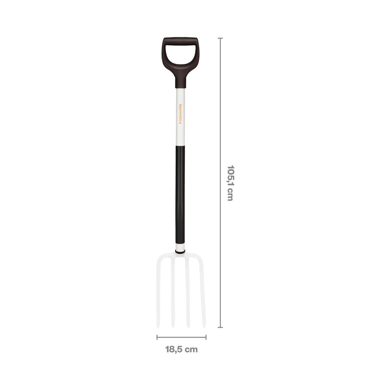 Curved Light Gardening White Fork by Fiskars