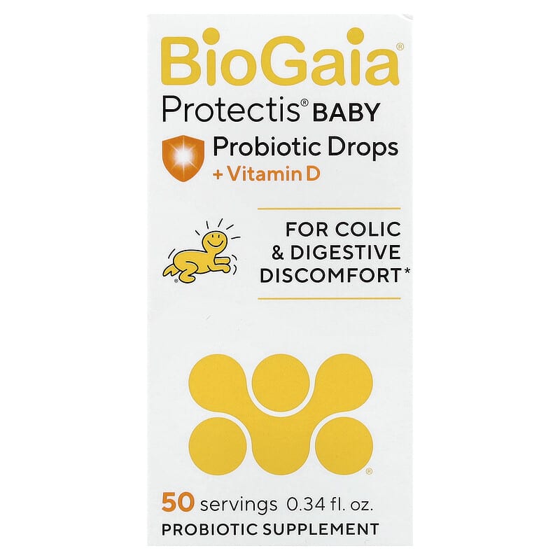 BioGaia Baby Probiotic Drops - Colic & Gas Relief + Vitamin D, 50-Day Supply, Safe for Newborns, Reduces Crying, Fussing, Colic, Gas, Spit-ups & Constipation, No allergens, dairy or soy