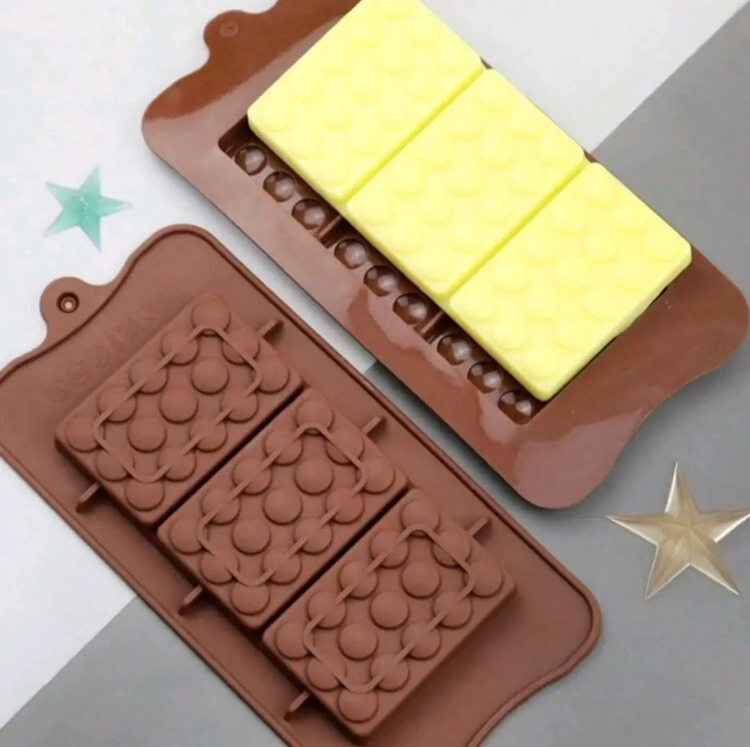 1pc 3-in-1 Rectangle & Circle Chocolate Mold,Easy To Demold