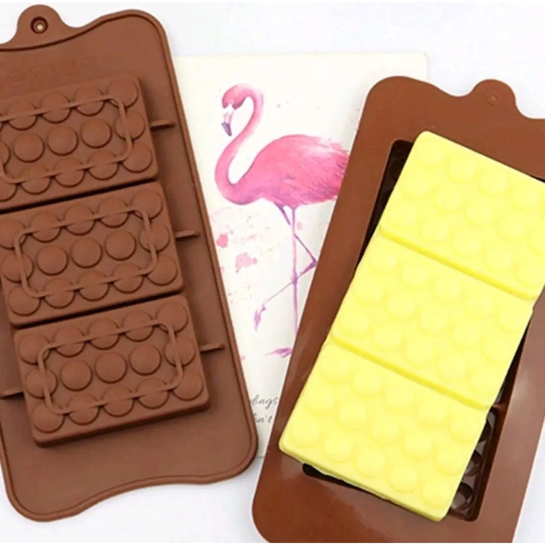 1pc 3-in-1 Rectangle & Circle Chocolate Mold,Easy To Demold