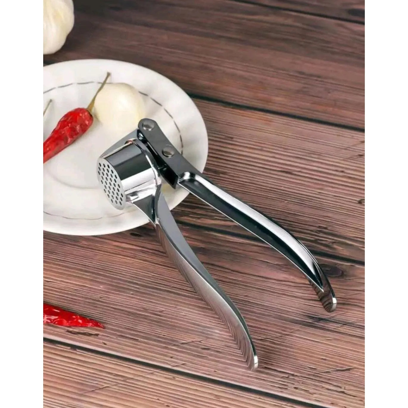 Stainless Steel Garlic Press, Modernist Multifunctional Garlic Mincer