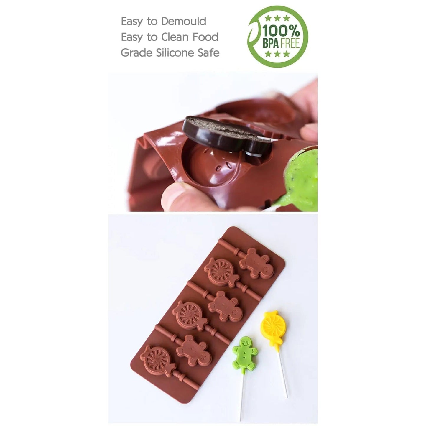 1pc 3-in-1 Rectangle & Circle Chocolate Mold,Easy To Demold