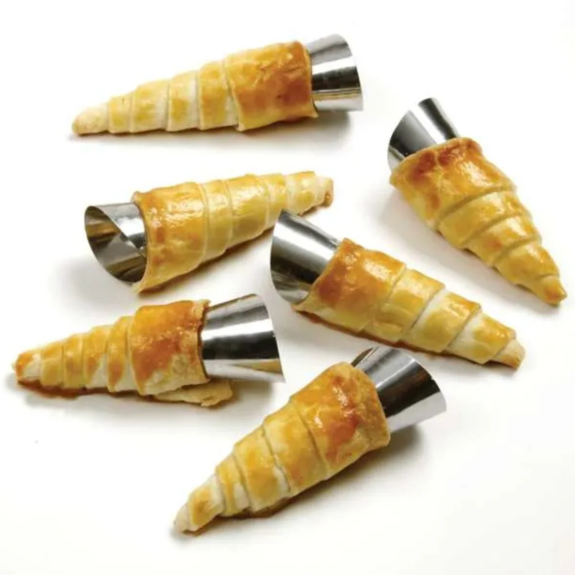 8PCS Stainless Steel Pastry Cream Horn Molds, 12.7cm