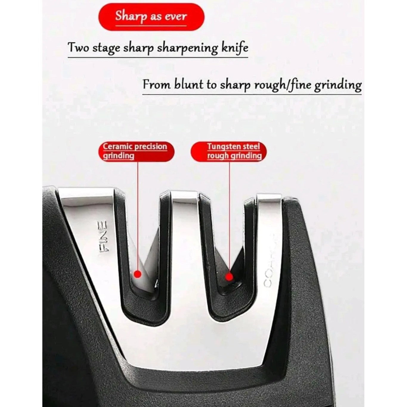Knife Sharpener 3-Stage Quick Tool with Non-Slip Base