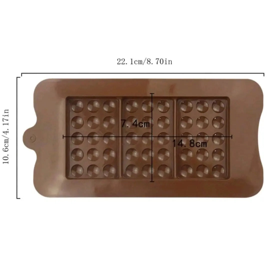 1pc 3-in-1 Rectangle & Circle Chocolate Mold,Easy To Demold