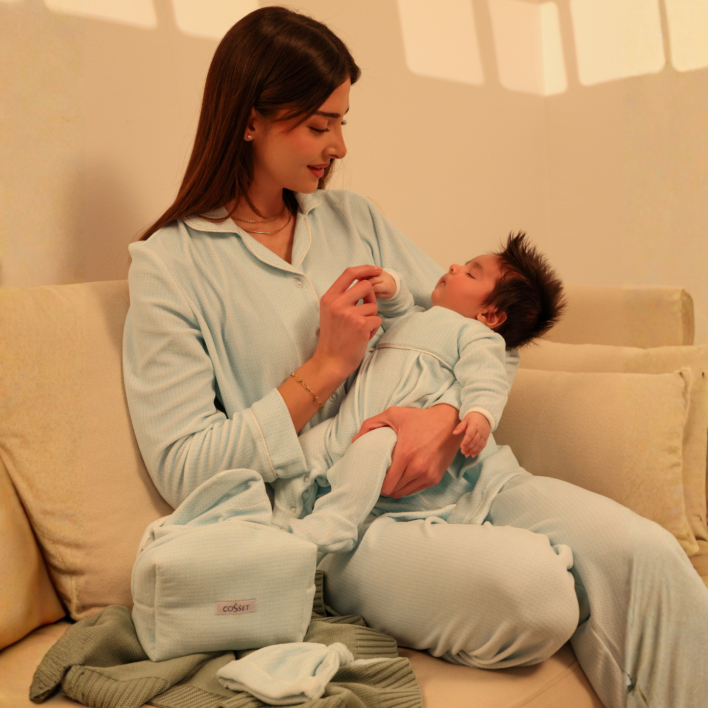 Cosset Loungewear Moments Mommy & Me Loungewear Set – Green " Small"