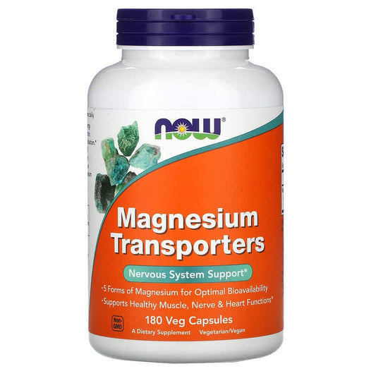 NOW Foods, Magnesium Transporters, 180 Veg Capsules - Medaid International