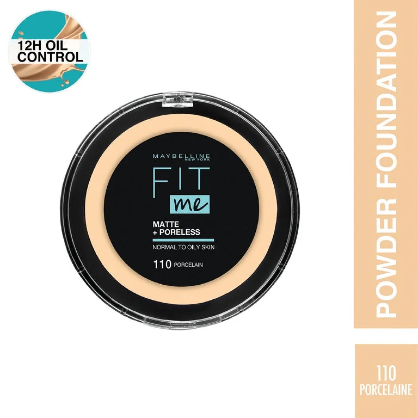 Maybelline New York Fit Me® Matte + Poreless Powder Foundation Makeup 110 Porcelaine