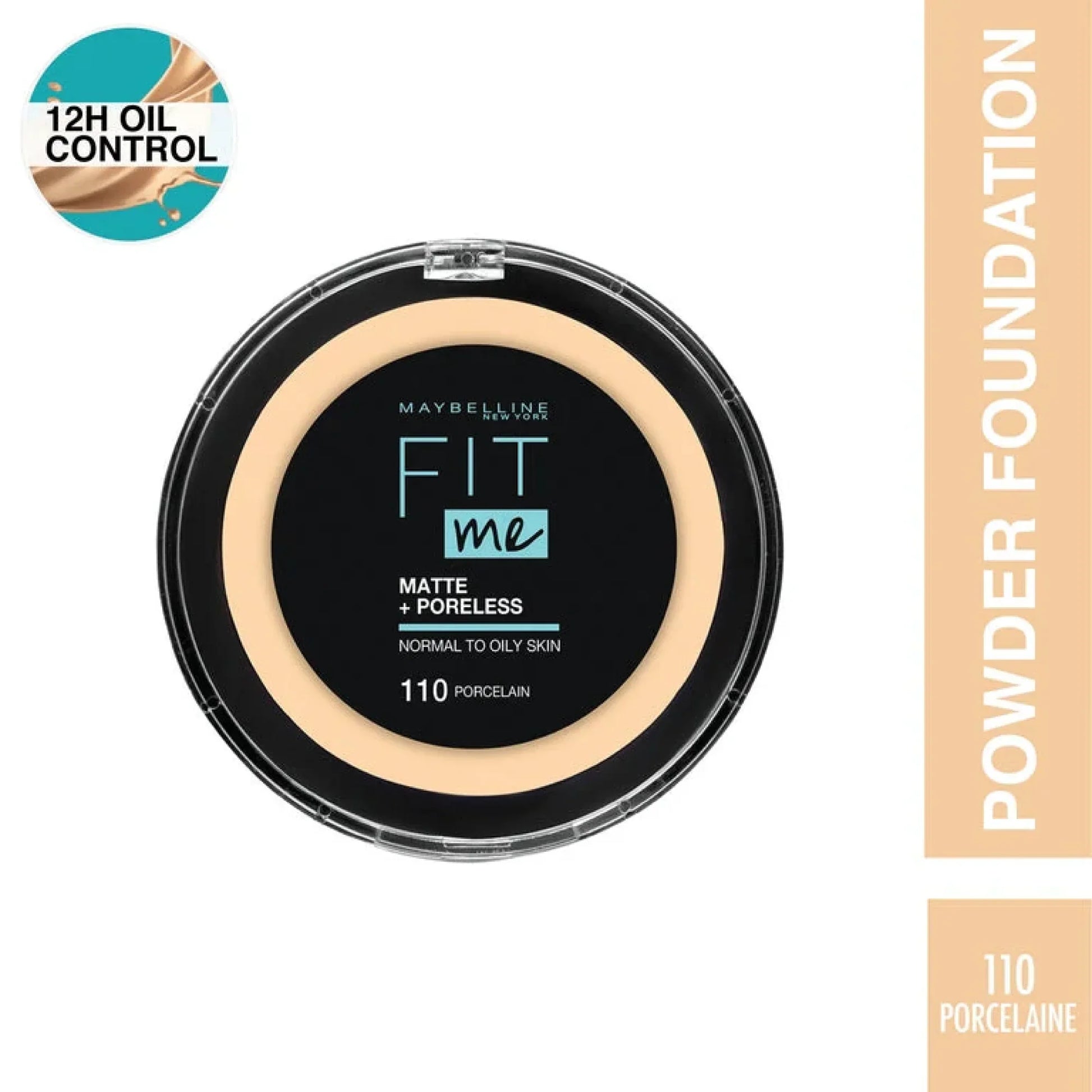 Maybelline New York Fit Me® Matte + Poreless Powder Foundation Makeup 110 Porcelaine