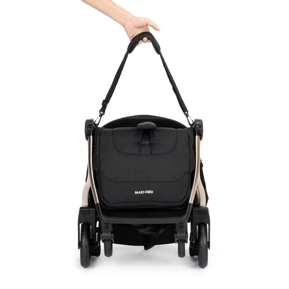 Maxi-Cosi - Eva 3 Bundle - Stroller Cabriofix i-size Car Seat - Cabriofix i-size Base - Essential Black Champagne