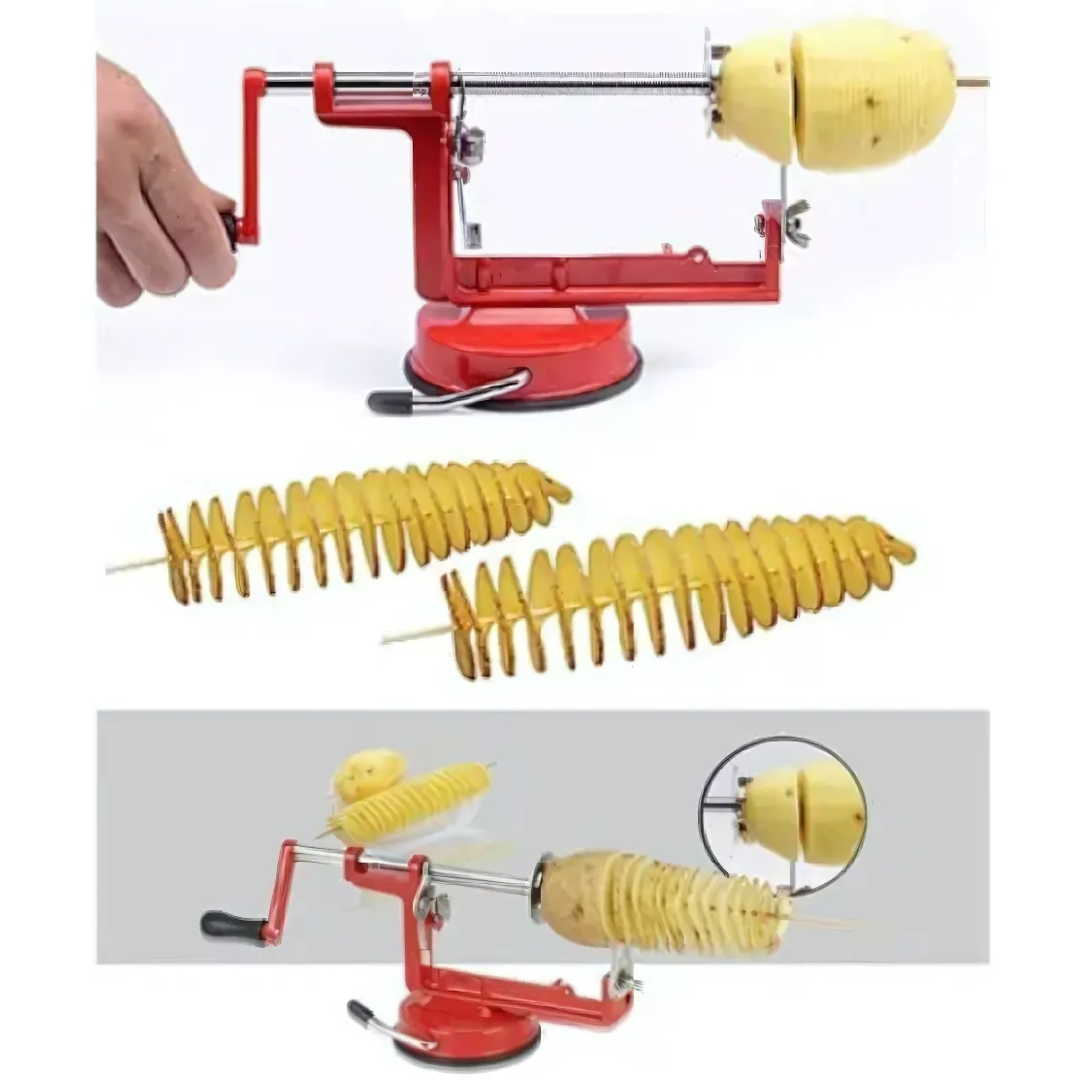 Spiral Potato Slicer - Stainless Steel Potato Cutting Machine - Medaid International