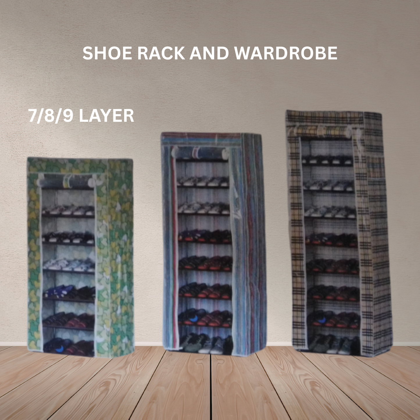 8-TIER Multipurpose Shoe Rack Organizer With Dustproof Zippered Cover