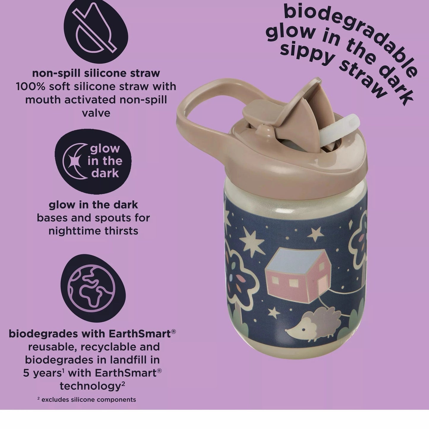 Vital Baby Hydrate sippy straw 350ml - woodland glow