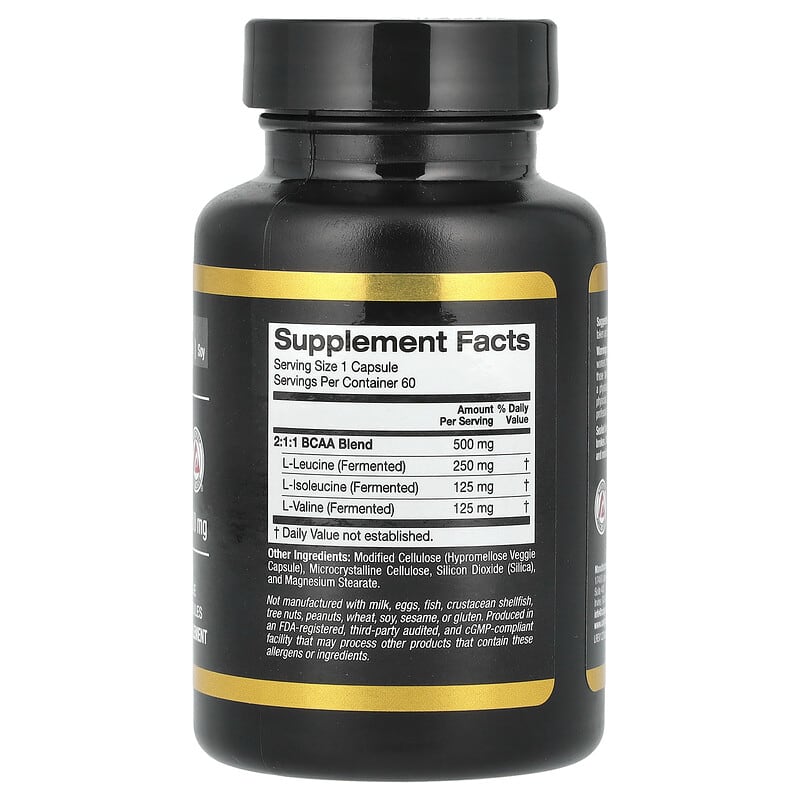 California Gold Nutrition, BCAA, 500 mg, 60 Veggie Capsules - Medaid International