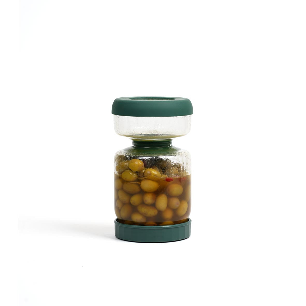 Olivra Flip-to-Strain Glass Jar