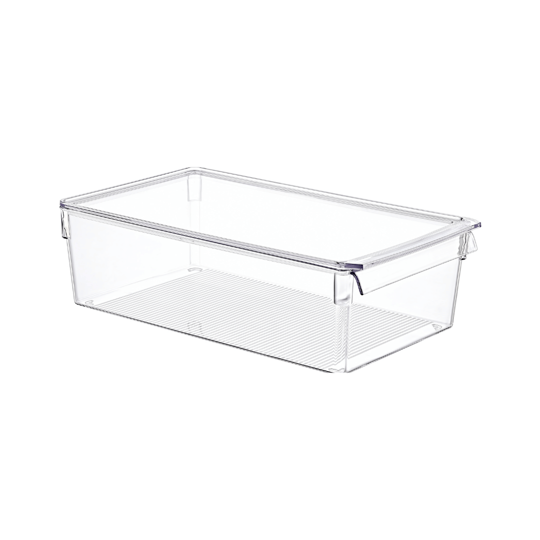 High-Edge Fridge Storage Tub W/ Lid
