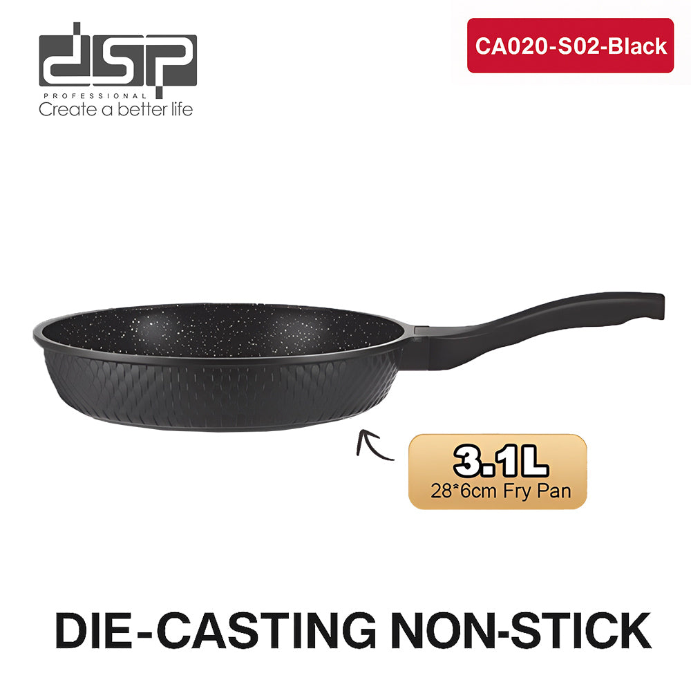 DSP CA020-S02-Black, 7-Piece Die-Cast Non-Stick Cookware Set