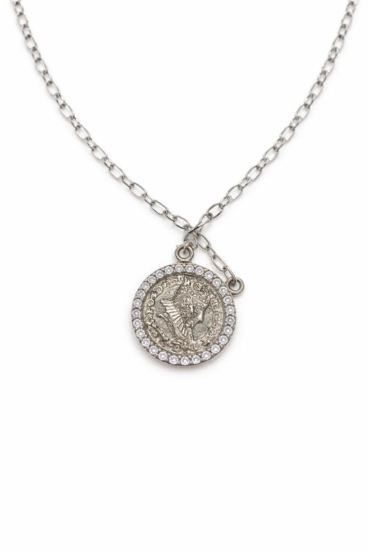 Giani Bernini Women's Silver Cubic Zirconia Coin Pendant Necklace | Giani Bernini In Lebanon