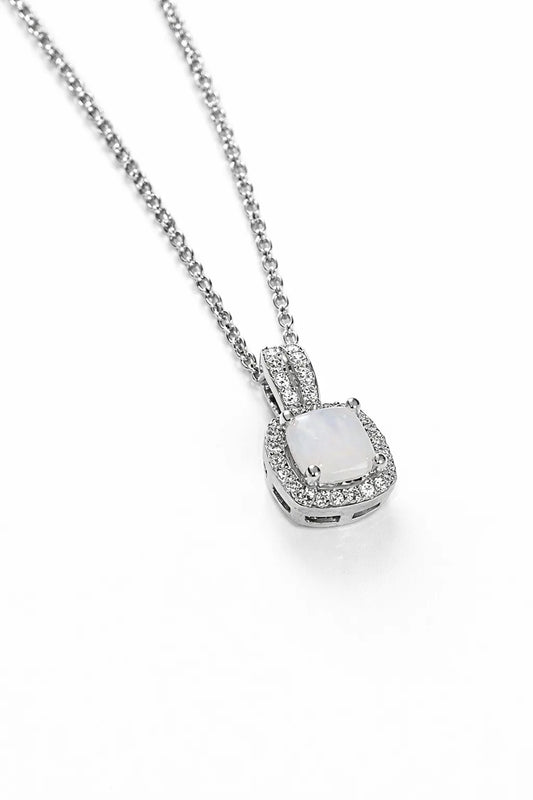 SD Women’s Cubic Zirconia Cushion Halo Pendant Necklace | SD in Lebanon