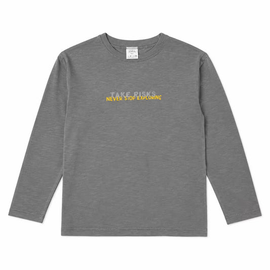 Zara Boy's Grey " Never Stop Exploring " Printed  Blouse  | Zara in Lebanon
