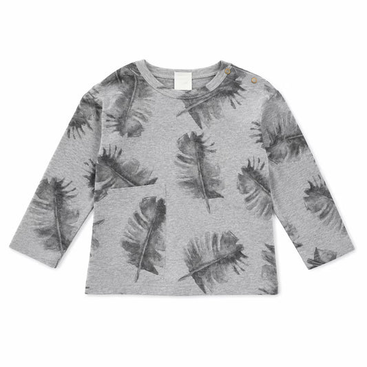 Zara Baby Boy’s Grey Floral Leaf Printed  Long-Sleeve Blouse   | Zara in Lebanon