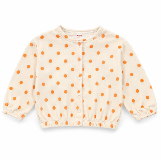 Zara Baby Girl's Cream Dotted Orange Cardigan    |Zara In Lebanon