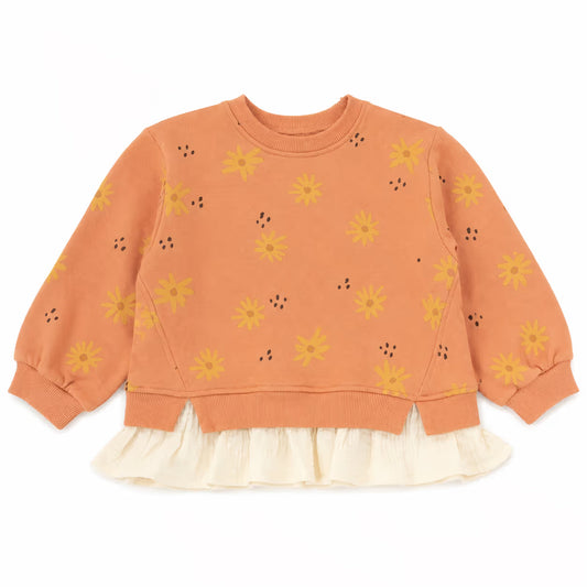 Zara Girl's  Peach With Flowers Printed Sweatshirt | Zara in Lebanon