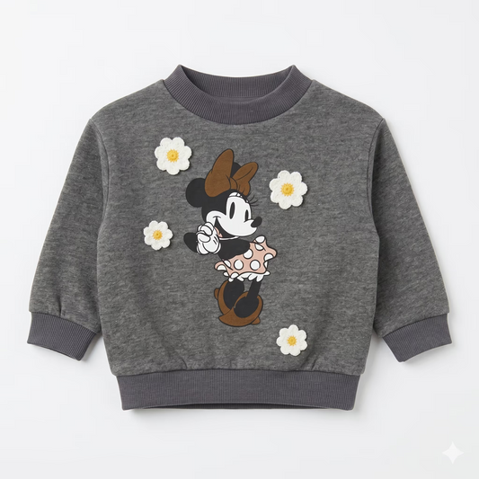 Zara Girl's Gray Minnie Mouse Sweatshirt | Zara In Lebanon