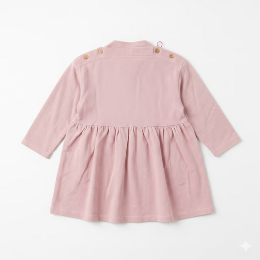 Zara Girl's Light Pink Plain Long Sleeves Dress | Zara in Lebanon