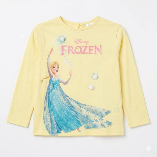 Zara Girl's Yellow Disney Frozen Long Sleeve Blouse | Zara In Lebanon