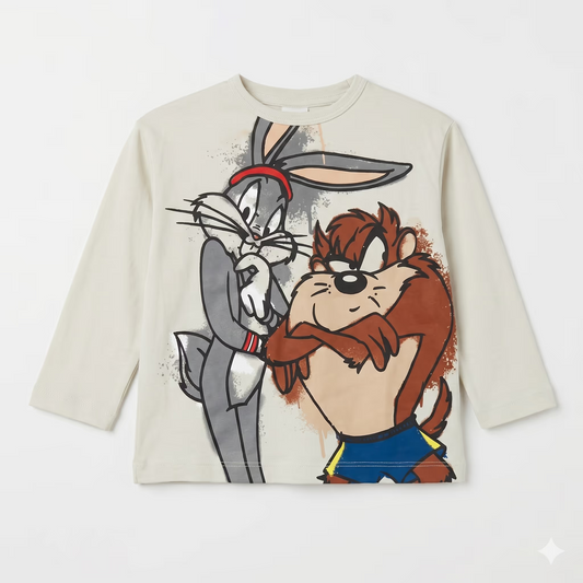 Zara Boy's Stone With Bugs Bunny And the Tasmanian Devil  Long Sleeve  Blouse | Zara in Lebanon