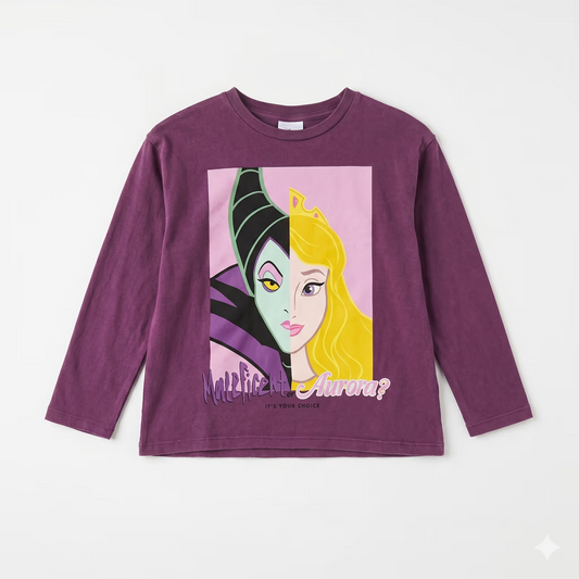 Zara Girl's Plum " Maleficent or Aurora ?" Printed Long Sleeve Blouse   | Zara in Lebanon