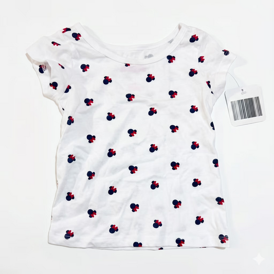 Disney Baby Girl's White All Over Printed OF Minnie Mouse  T-Shirt   | Disney in Lebanon