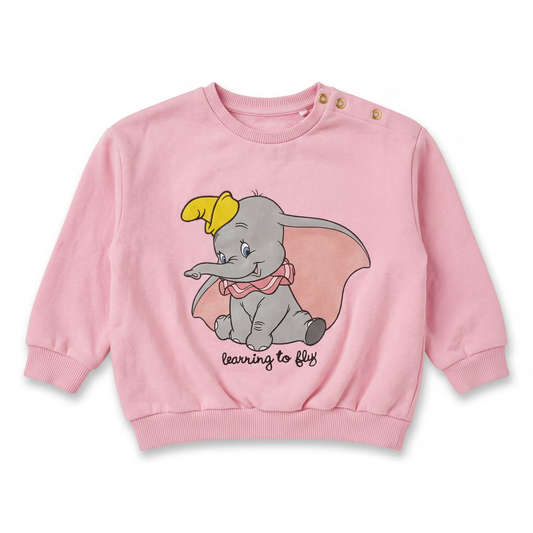 Zara Baby Girl's Pink Dumbo " Learning To Fly " Sweatshirt | Zara in Lebanon