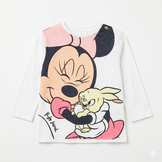 Zara Girl's White Minnie Mouse Long Sleeve Blouse | Zara In Lebanon