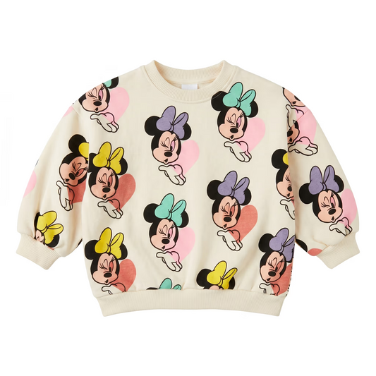 Zara Girl's Cream With Minnie Mouse Sporting Colorful Bows  Sweatshirt | Zara in Lebanon