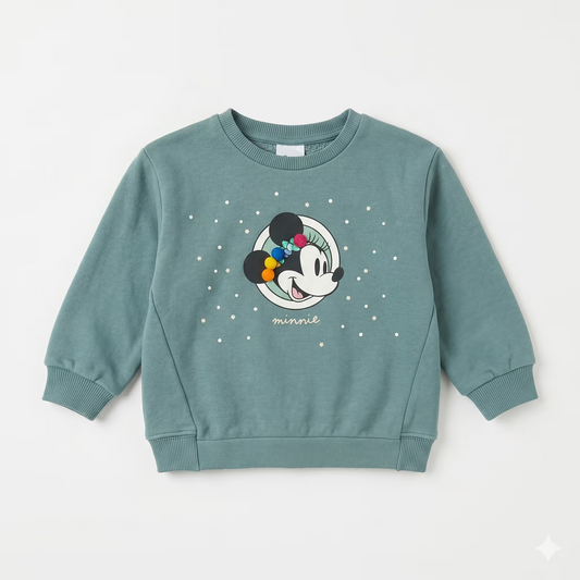 Zara Girl's Light Green Minnie Printed Sweatshirts  | Zara in Lebanon