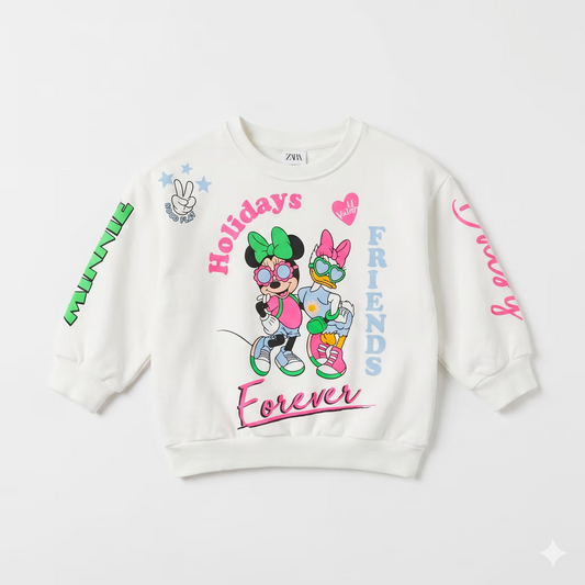 Zara Girl's White Disney Character Printed  Sweatshirts  | Zara in Lebanon