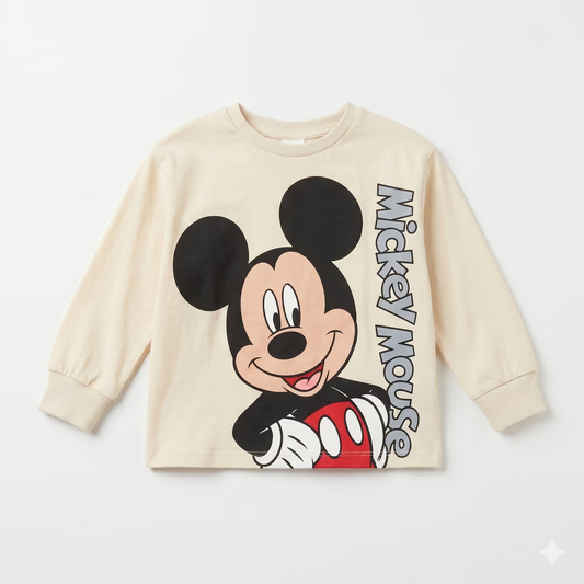 Zara Boy's Light Beige Mickey Mouse Blouse  | Zara in Lebanon