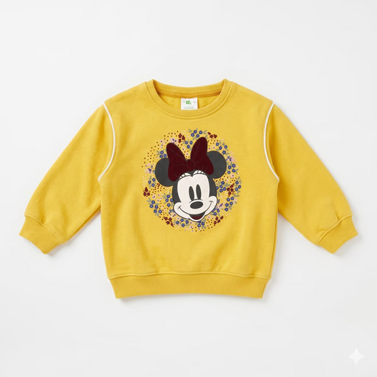 Zara Girl's Mustard With Minnie Mouse  Printed  Sweatshirts  | Zara in Lebanon